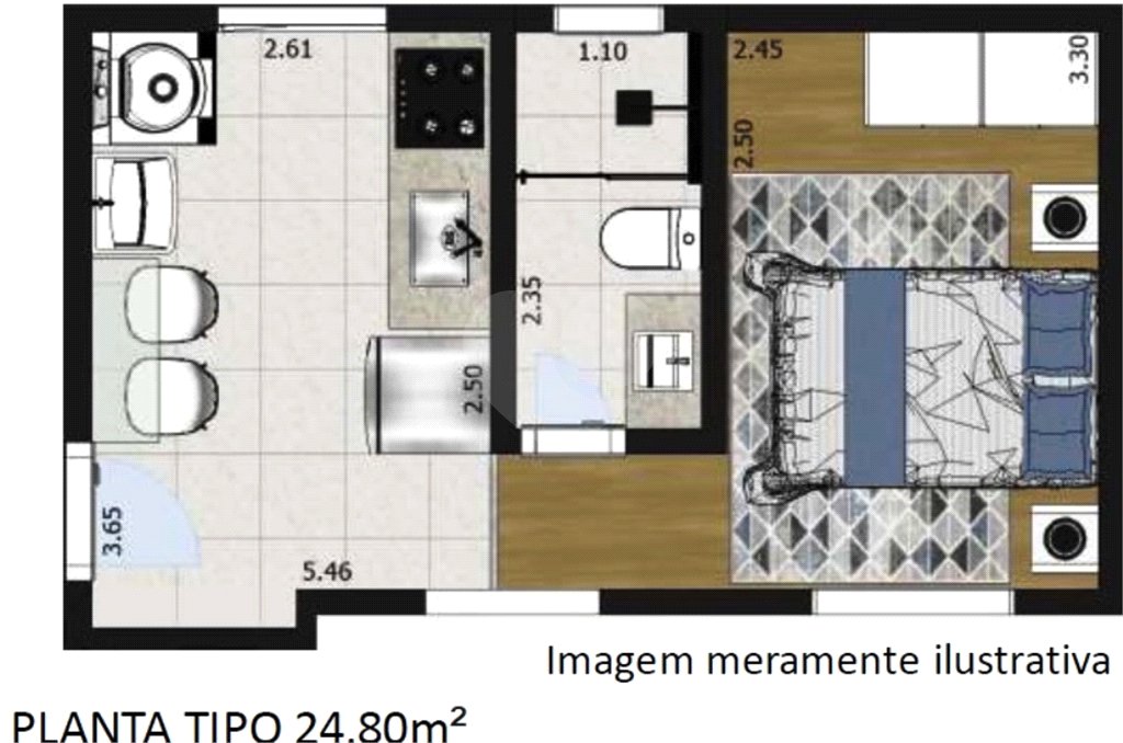 Apartamento à venda com 1 quarto em Santana, São Paulo, SP