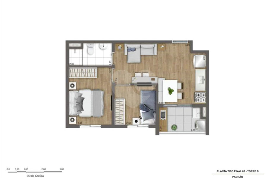 Apartamento à venda com 2 quartos, sendo 1 suíte, em Campo Grande, São Paulo, SP