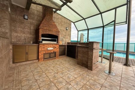 Apartamento Alto Padrão Frente Mar com 4 Dormitórios, 3 Suítes e 3 Vagas na Orla de Santos