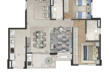 Apartamento à venda com 2 quartos, sendo 1 suíte, no Centro, Sorocaba, SP