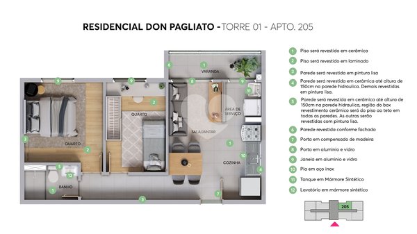 Apartamento 43m² 1