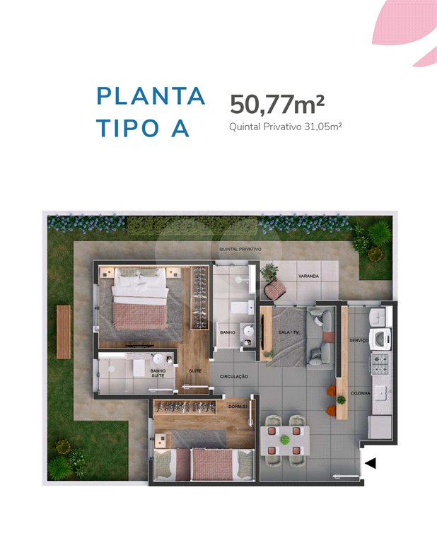 Apartamento à venda com 2 quartos, sendo 1 suíte, em Vila Rica, Sorocaba, SP