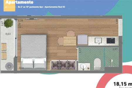 Apartamento à venda com 1 quarto em Pinheiros, São Paulo, SP