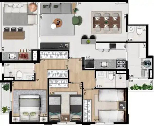 Planta Apartamento 98m²