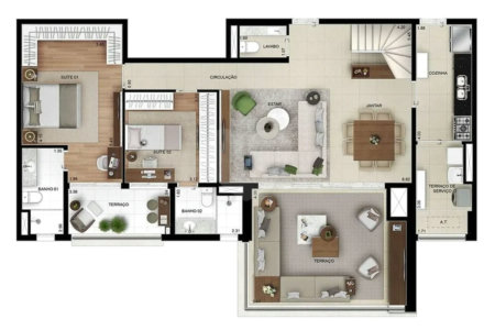 Apartamento novo com 129m² na Mooca com 2 suítes e 2 vagas.