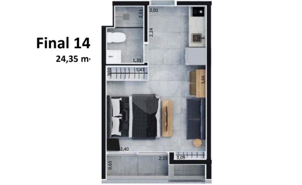 Apartamento à venda com 1 quarto em Pinheiros, São Paulo, SP