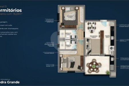Apartamento à venda com 2 quartos, sendo 1 suíte, em Vila Gardênia, Atibaia, SP