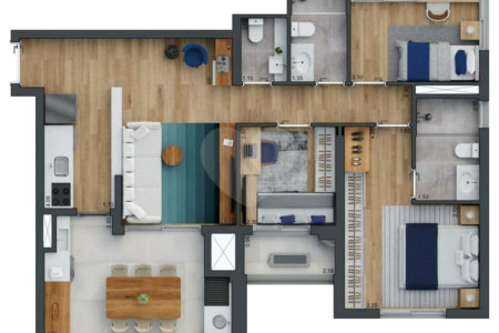 Apartamento à venda com 3 quartos, sendo 1 suíte,  em Vila Cordeiro, São Paulo, SP