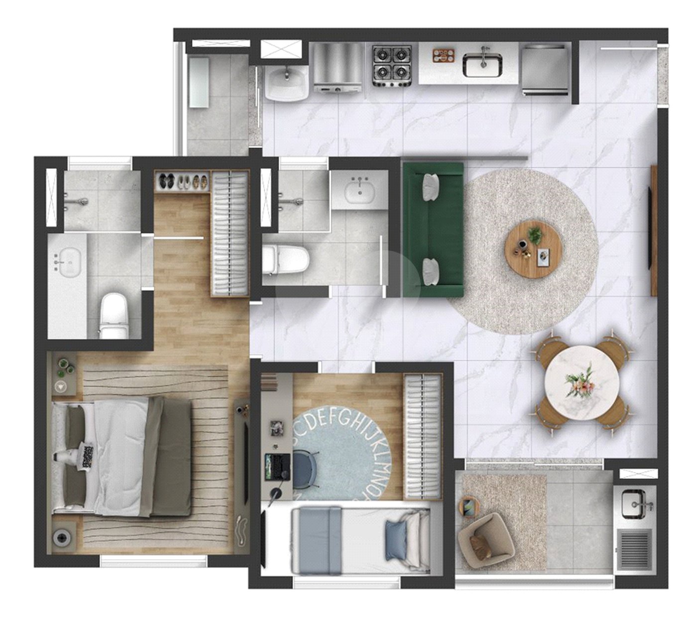 Apartamento à venda com 2 quartos, sendo 1 suíte, em Vila Espírito Santo, Sorocaba, SP
