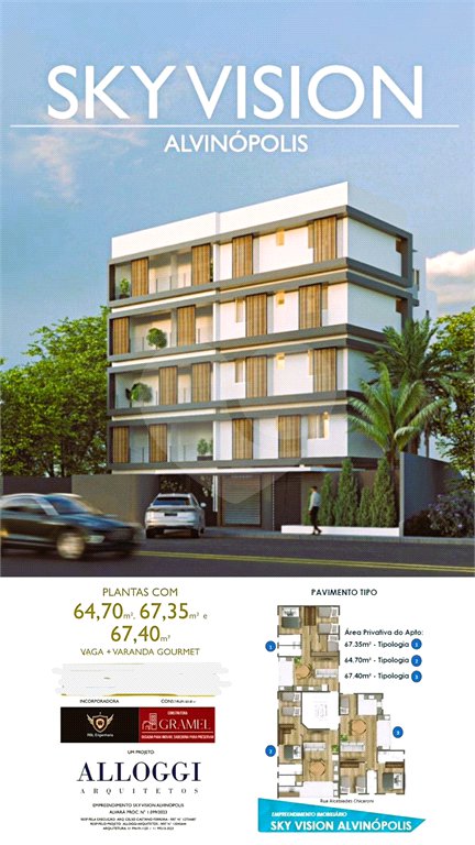 Apartamento à venda com 3 quartos, sendo 1 suíte, em Jardim Alvinópolis, Atibaia, SP