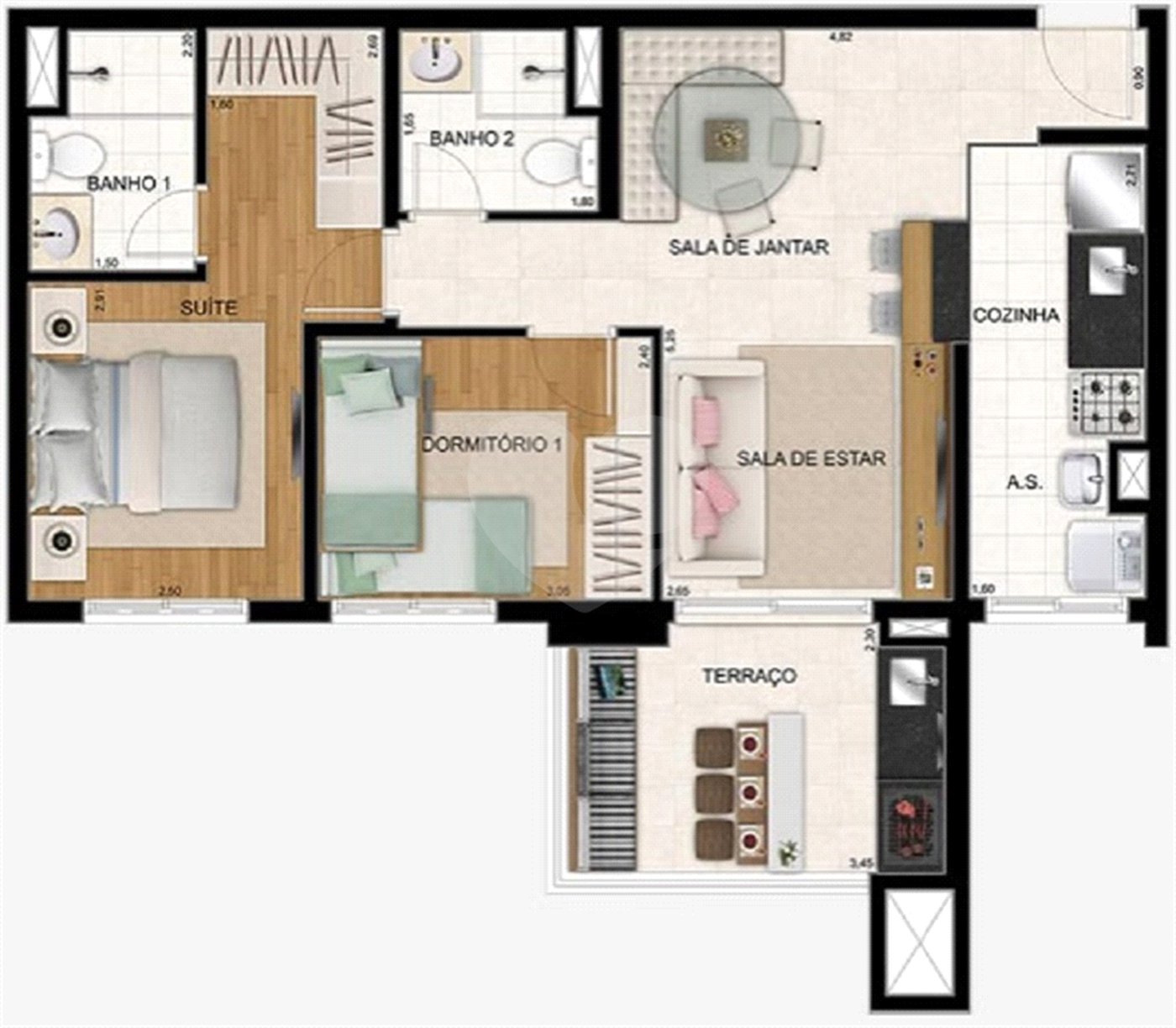 Apartamento à venda com 2 quartos, sendo 1 suíte, em Jardim Flor da Montanha, Guarulhos, SP