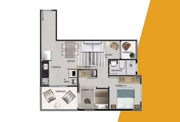 Apartamento 45m² 10