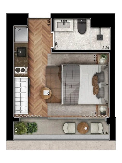 Apartamento à venda com 1 quarto em Jardim Paulista, São Paulo, SP