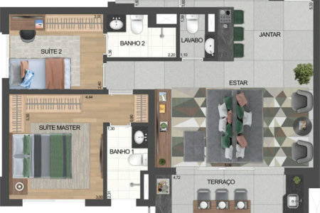 Apartamento à venda com 2 suítes em Santo Amaro, São Paulo, SP