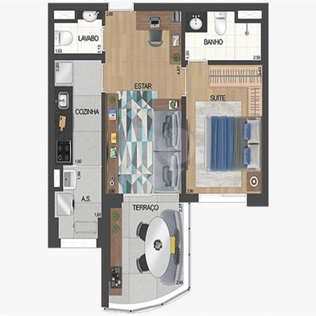 Apartamento à venda com 1 suíte em Santo Amaro, São Paulo, SP
