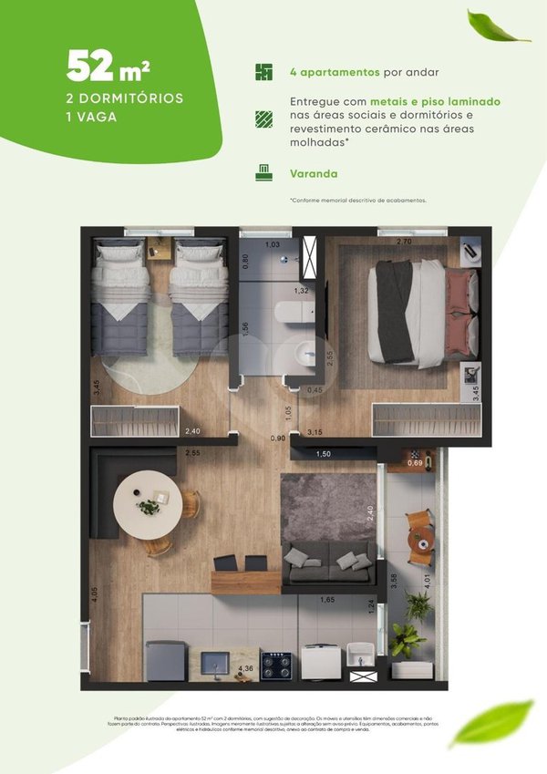 Apartamento 52m² 1