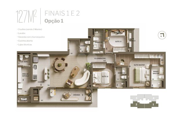 Apartamento 127m² 2
