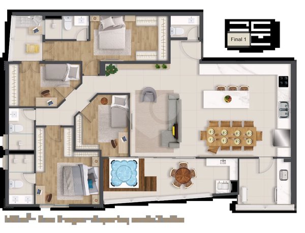 Planta Apartamento 150m²