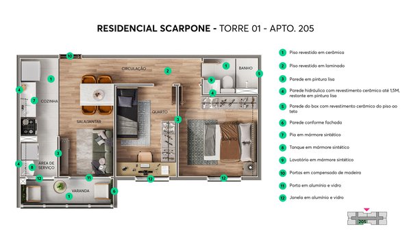 Apartamento 43m² 1