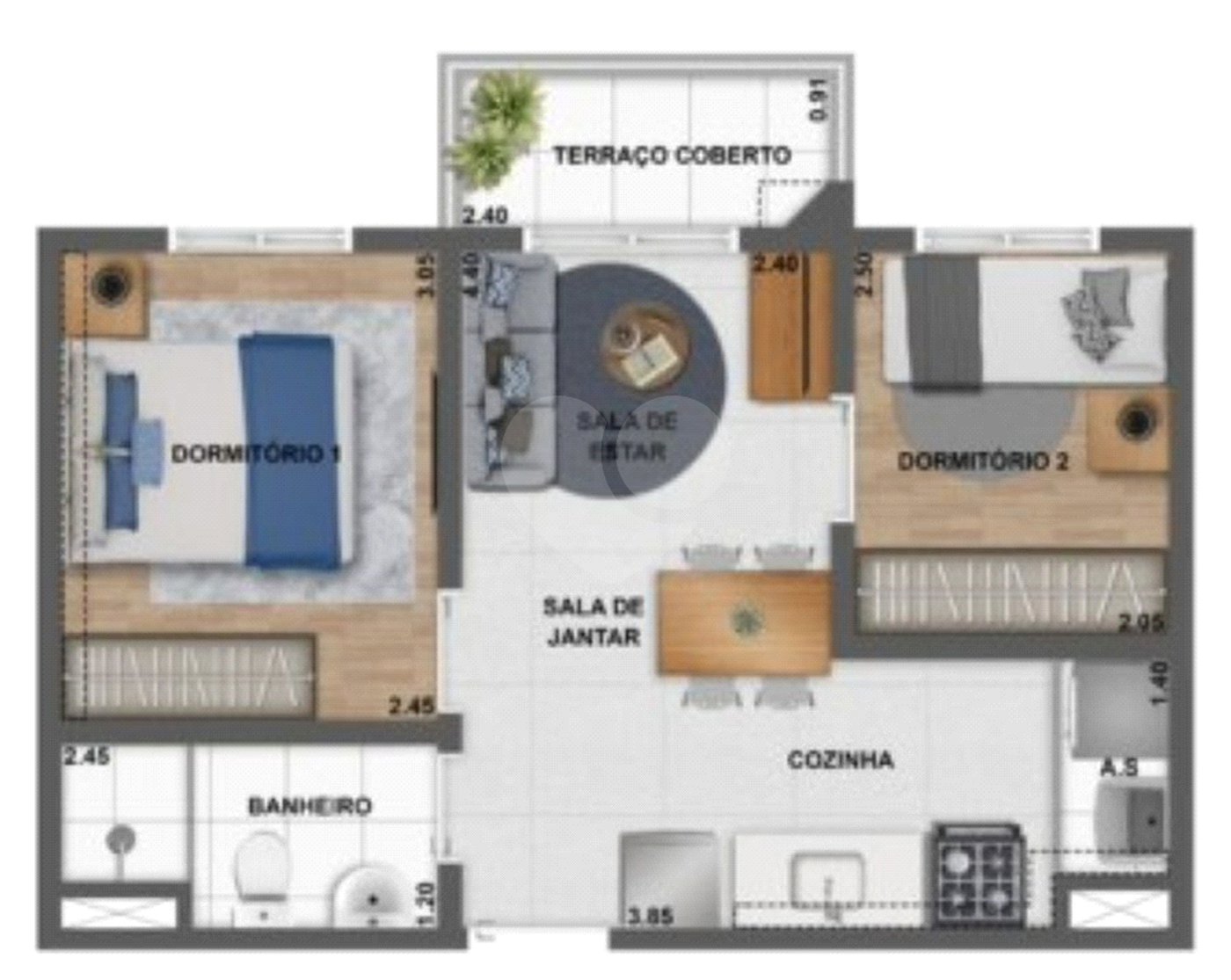 Apartamento à venda com 2 quartos em Vila Andrade, São Paulo, SP