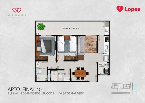 Apartamento 74m² 1