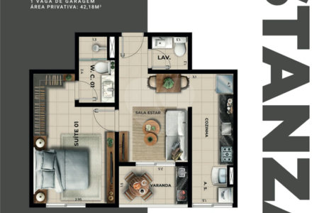 Apartamento à venda com 1 suíte em Atibaia Jardim, Atibaia, SP