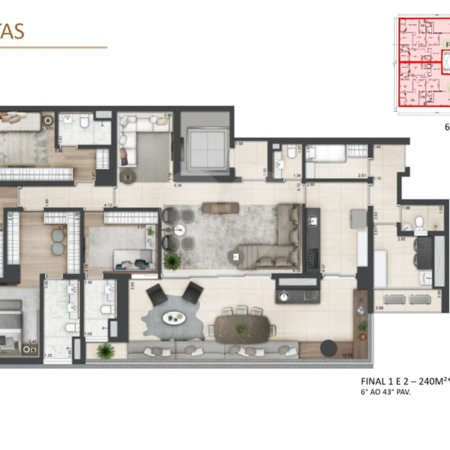 Apartamento à venda com 4 suítes em Jardim Morumbi, São Paulo, SP