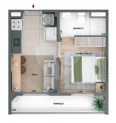 Apartamento 27m² 1