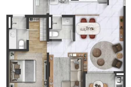 Apartamento à venda com 2 quartos, sendo 1 suíte, em Vila Espírito Santo, Sorocaba, SP