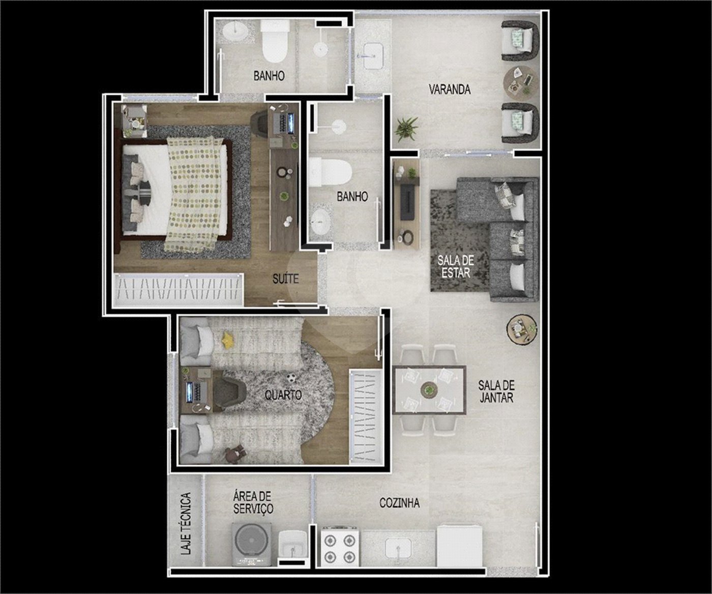 Apartamento à venda com 2 quartos, sendo 1 suíte, em Vila Gabriel, Sorocaba, SP