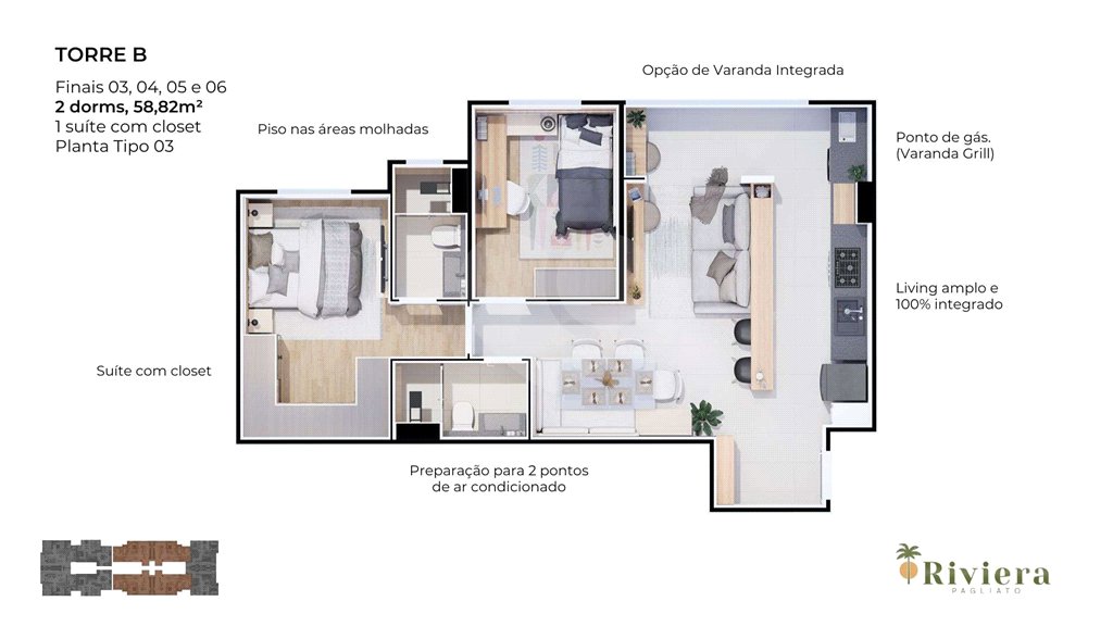 Apartamento à venda com 3 quartos, sendo 1 suíte, em Jardim São Carlos, Sorocaba, SP
