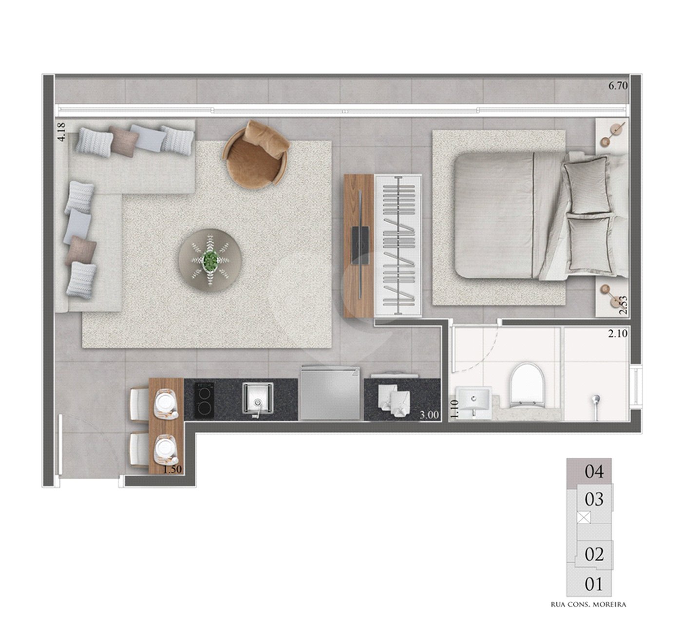 Apartamento para alugar com 1 quarto em Santana, São Paulo, SP