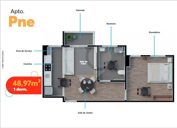 Apartamento 48m² 2