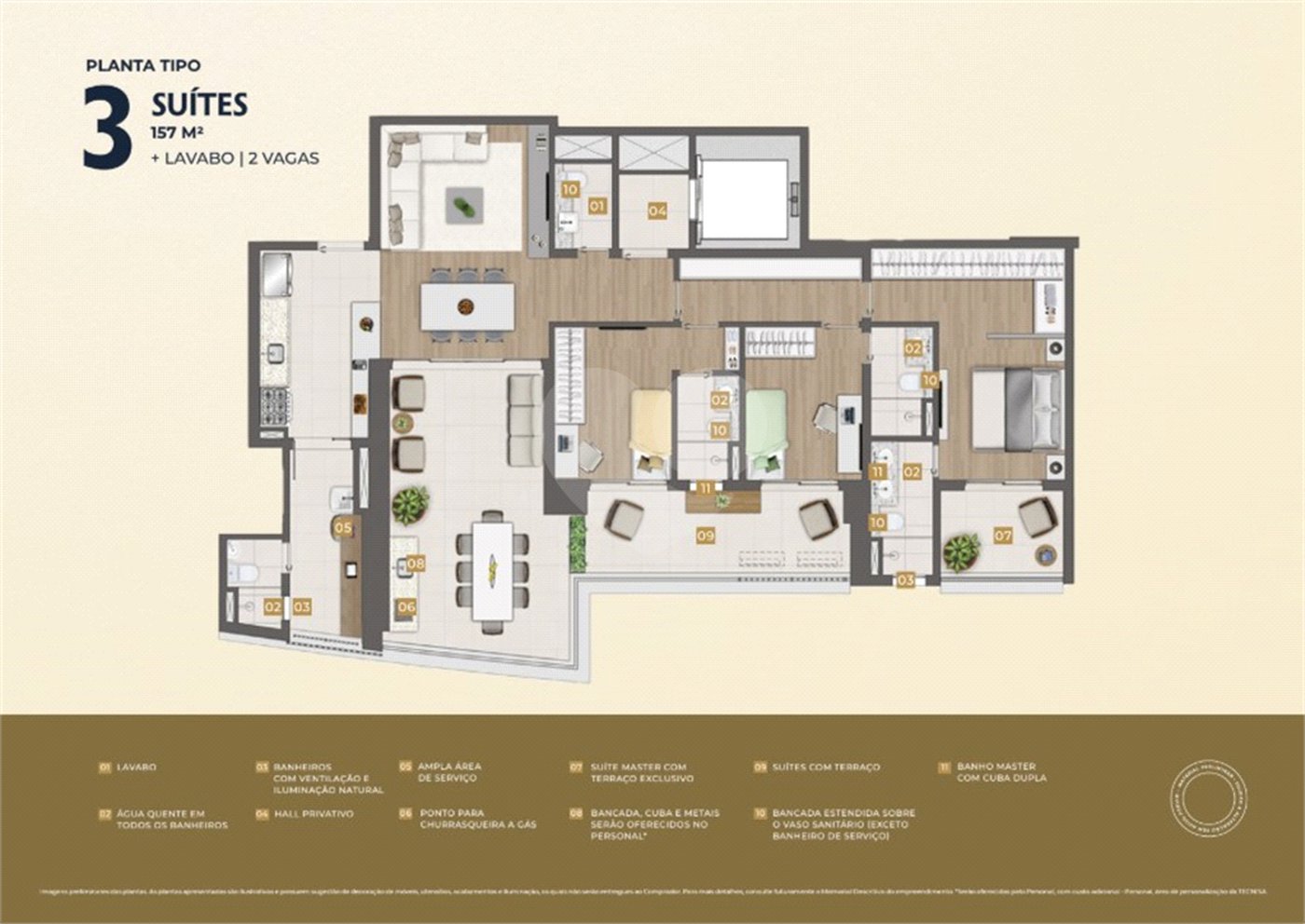 Apartamento à venda com 3 suítes em Água Branca, São Paulo, SP
