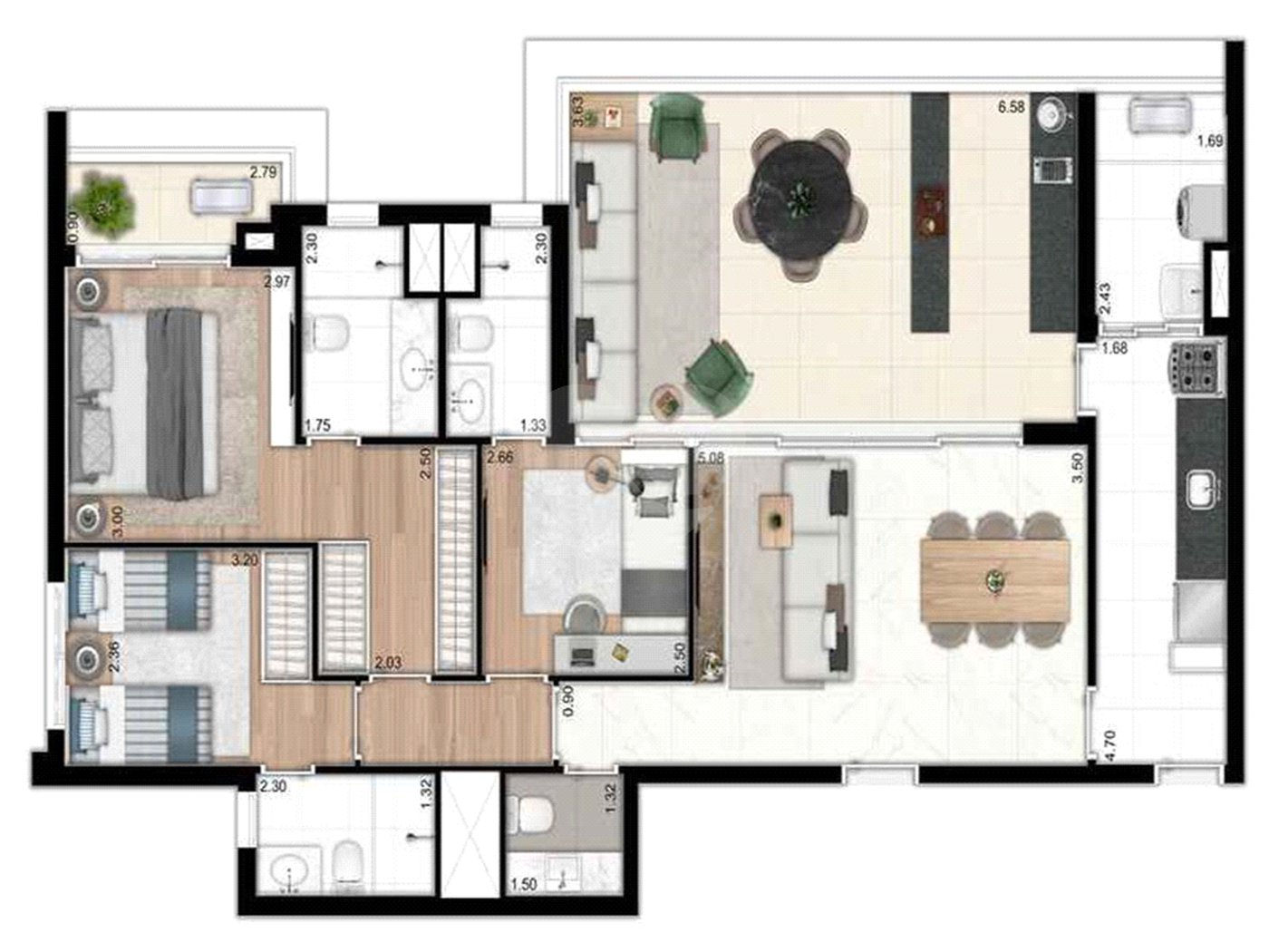 Apartamento à venda com 3 suítes em Vila Dom Pedro I, São Paulo, SP