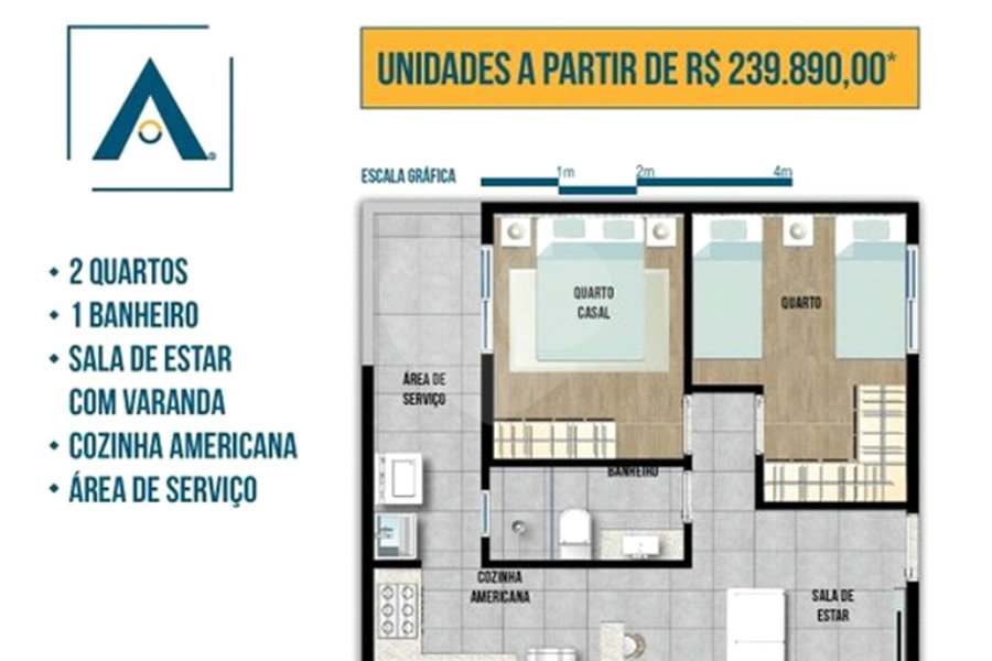 Apartamento à venda com 2 quartos em Tremembé, São Paulo, SP