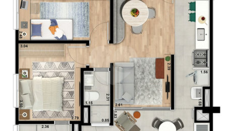 Apartamento à venda com 2 quartos em Alvinópolis, Atibaia, SP