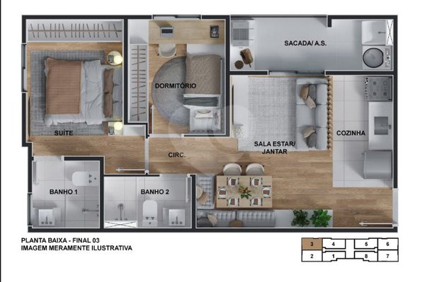 Apartamento 49m² 5