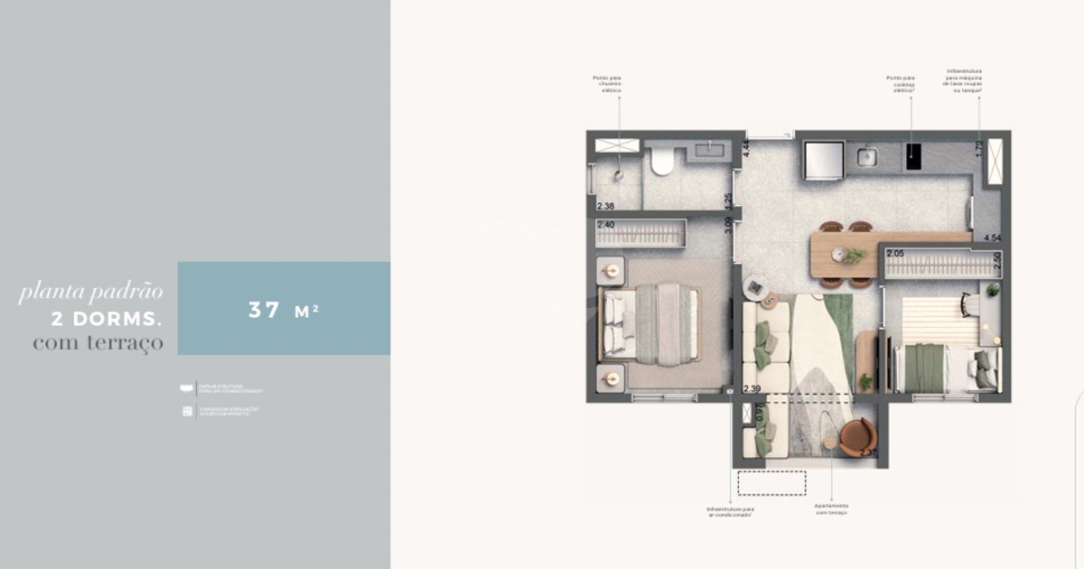 Apartamento à venda com 2 quartos em Pinheiros, São Paulo, SP
