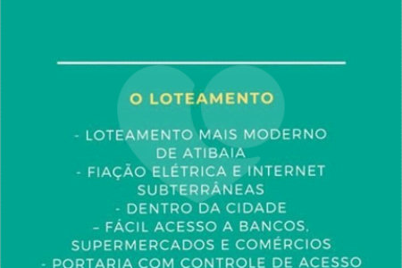 Terreno à venda no condomínio Itaporã de Atibaia, Atibaia - SP