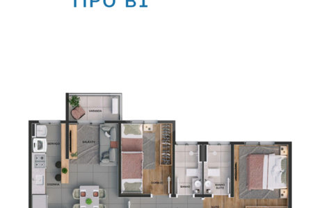 Apartamento à venda com 2 quartos, sendo 1 suíte, em Vila Rica, Sorocaba, SP