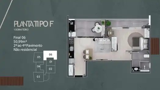 Planta Apartamento 50m²