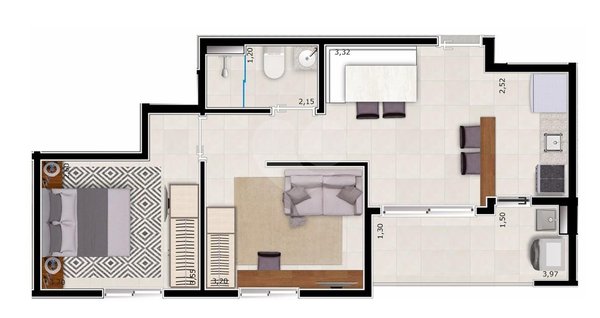Apartamento 49m² 3