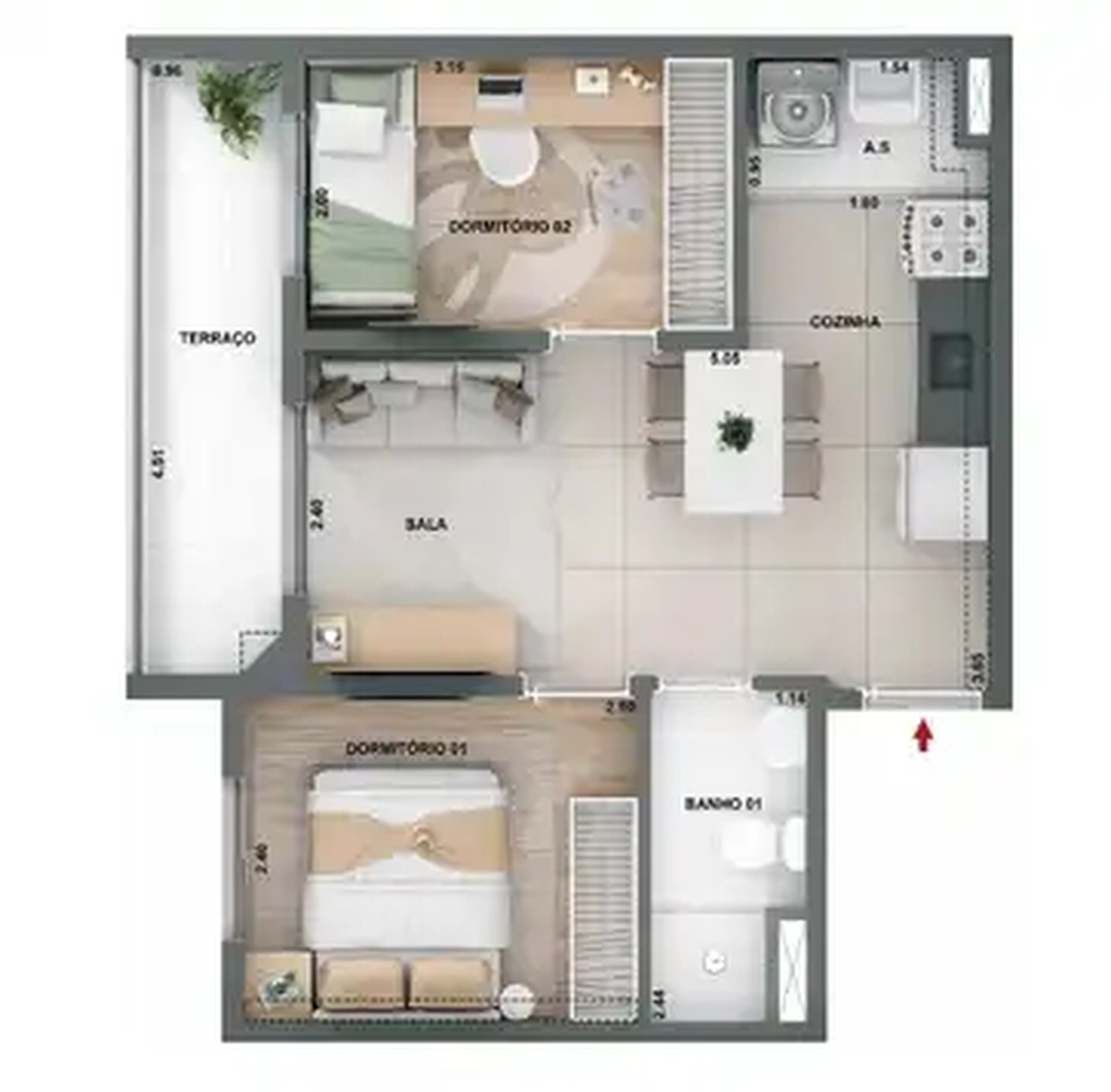 Apartamento 42m²