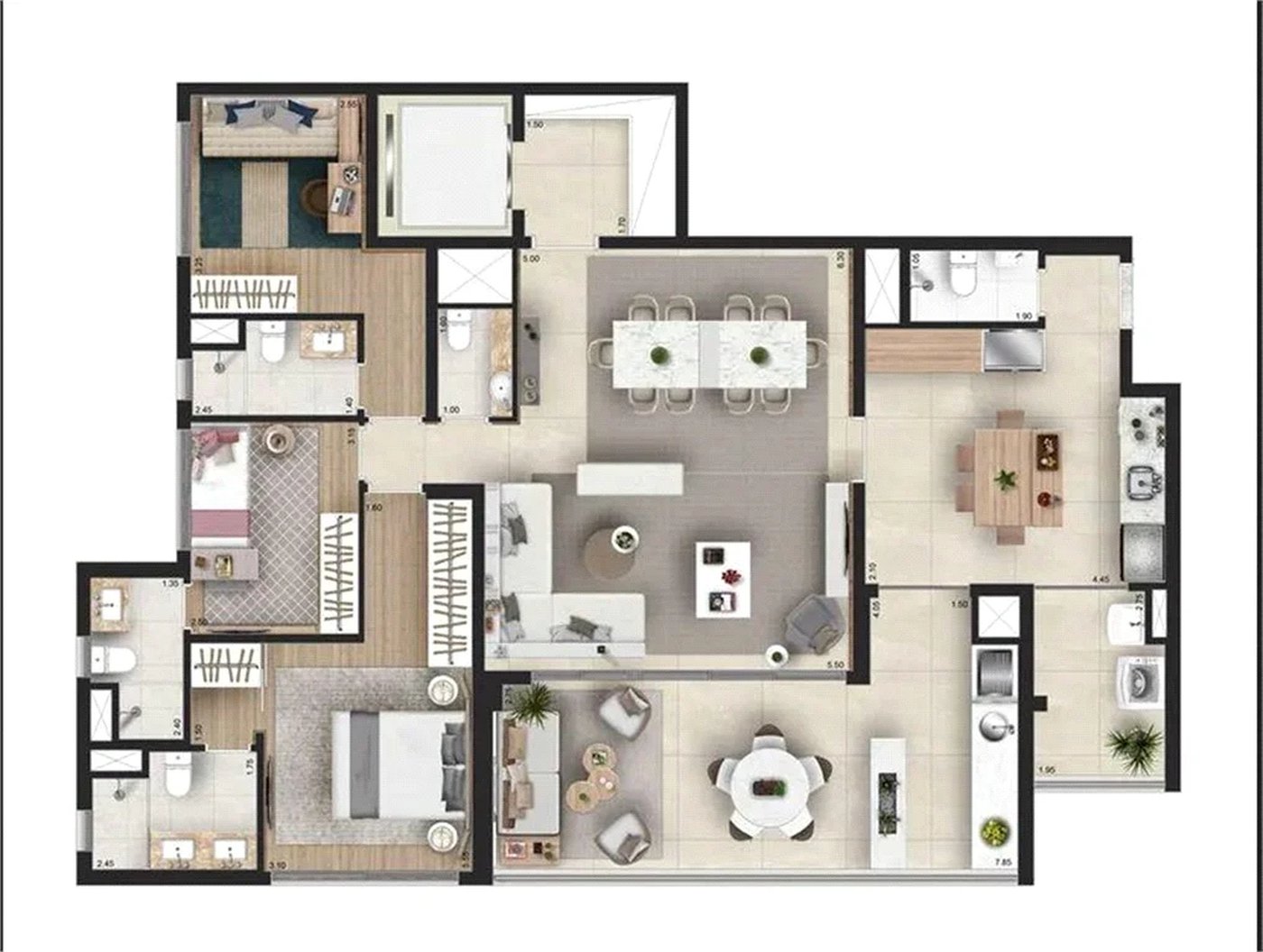 Apartamento à venda com 4 quartos, sendo 3 suítes, em Butantã, São Paulo, SP