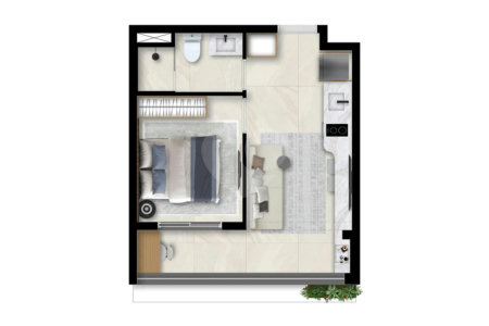 Apartamento à venda com 1 quarto em Perdizes, São Paulo, SP