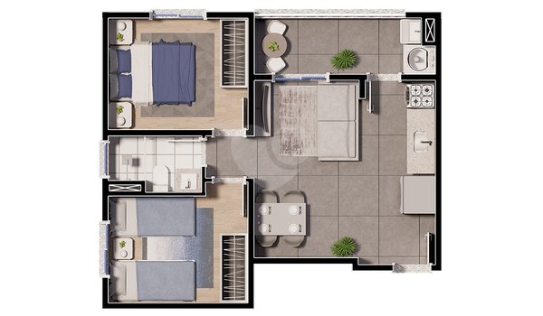 Apartamento 43m² 3