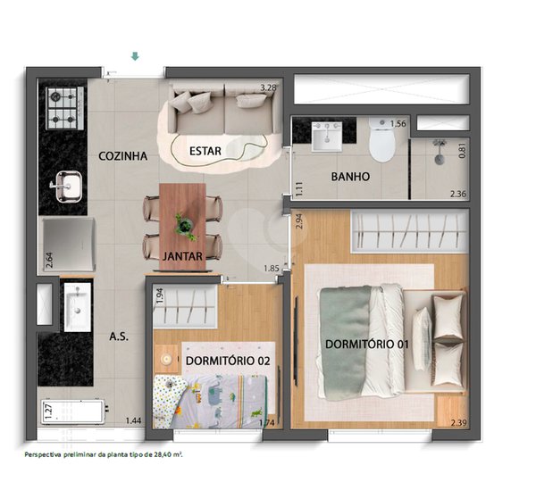 Apartamento 28m² 1