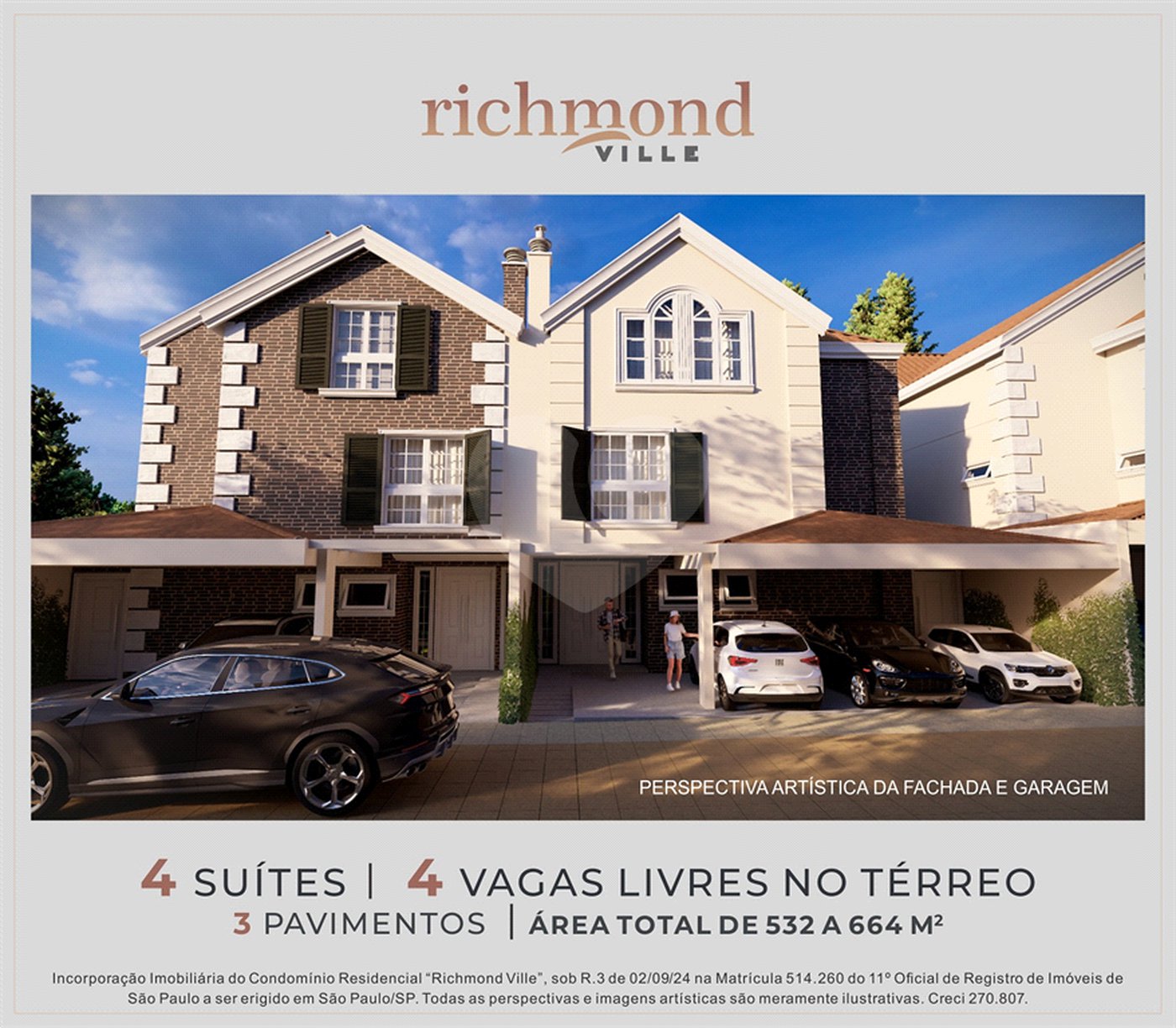 Casa à venda com 4 suítes no condomínio Richmond Ville, São Paulo - SP