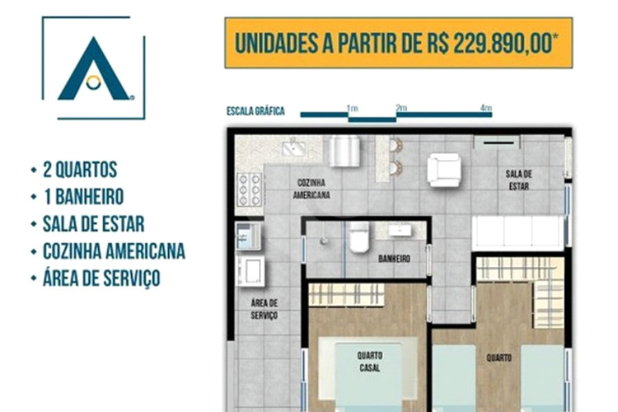 Apartamento à venda com 2 quartos em Tremembé, São Paulo, SP